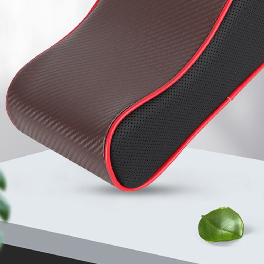 Coussin d’accoudoir voiture en fibre de carbone – Repose-coude mémoire de forme avec sac de rangement